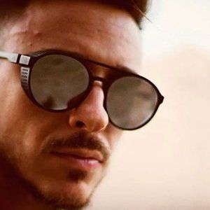 Black Silver Sunglasses Men Classic Punk Round Sun Glasses Male Eyewear UV400